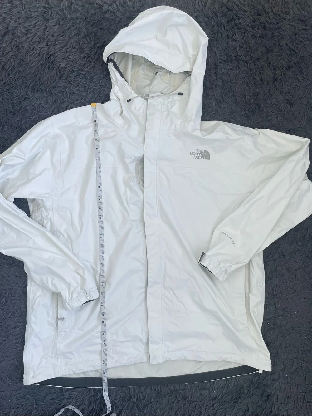 Men Size XL The North Face White Windbreaker Rain Jacket HyVent 25L